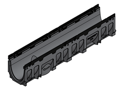 Betonrinne BG-Filcoten Pro V 150 ohne Gefälle mit Auslauf